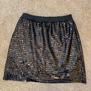 Black Sequin Mini Skirt